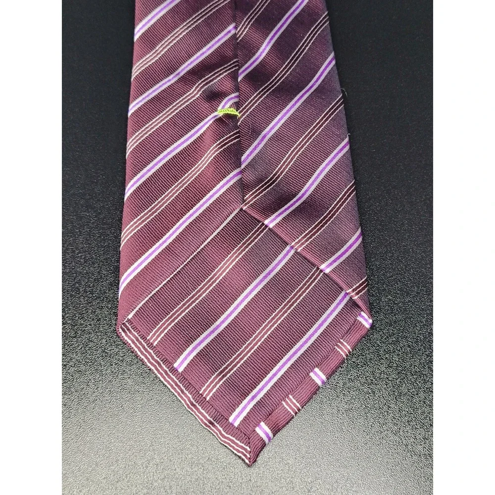Lanvin Men's Necktie Burgundy Striped Silk 3.75